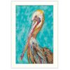 "Pelican II" By Lisa Morales, Printed Wall Art, Ready To Hang Framed Poster, White Frame
