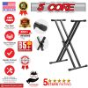 Adjustable Keyboard Stand with Double X Pre-Assembled Keyboard Stand (Metal) with Locking Straps 5 Core KS 2X