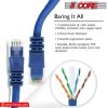 5 Core Ethernet Cable 3 Feet 1 Piece Blue Cat 6 Cord Premium RJ45 Internet Cable Cat6 Compatible w Cat 5 Cat 7 Cat 5e Network Cable -ET 3FT BLU