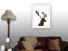 "Deer in the Forest" by Andreas Lie, Ready to Hang Framed Print, White Frame