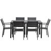 Outdoor Indoor Dining Table 59''L x 36.61''W Rectangle Aluminum Dining Table for Patio Garden Kitchen
