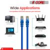 5 Core Ethernet Cable 15 Feet Cat 6 Cord Premium RJ45 Internet Cable Cat6 Compatible w Cat 5 Cat 7 Cat 5e Network Cable - ET 15FT BLU