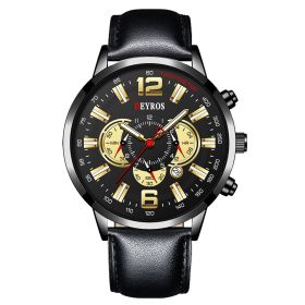 Fake Three Eye Luminous Sports Watch (Option: Black Shell Acupuncture Needle)