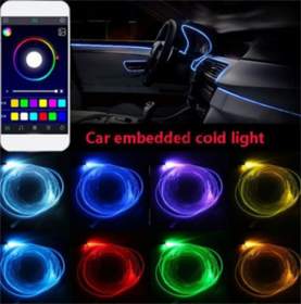 Car Ambient Light 64 Color Cold Light Color Changing Light Guide (Option: APP drag five 6meters 4light-AppUSB)