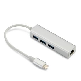 HUB 100M Wired Network Card 4 In One Docking Station (Option: Silver-4ports3.0or2 ports2.0-USB)