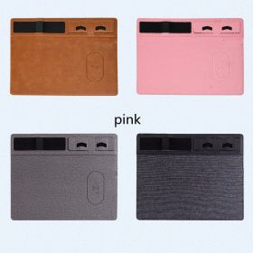 Multifunctional Creative Wireless Charging Mouse Pad With Mobile Phone Holder (Option: Pink-USB)