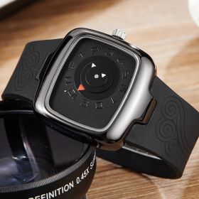Creative Women's Fashion Black And White Quartz Watch (Color: Black)