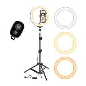LED TIK Tok Ring Light with Tripod Stand Phone Holder Ringlight Stand for Makeup Tiktok Live Zoom Halo Light (size: 10 Inch)