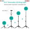LED TIK Tok Ring Light with Tripod Stand Phone Holder Ringlight Stand for Makeup Tiktok Live Zoom Halo Light