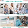 LED TIK Tok Ring Light with Tripod Stand Phone Holder Ringlight Stand for Makeup Tiktok Live Zoom Halo Light