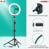 LED TIK Tok Ring Light with Tripod Stand Phone Holder Ringlight Stand for Makeup Tiktok Live Zoom Halo Light