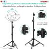 LED TIK Tok Ring Light with Tripod Stand Phone Holder Ringlight Stand for Makeup Tiktok Live Zoom Halo Light