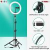 LED TIK Tok Ring Light with Tripod Stand Phone Holder Ringlight Stand for Makeup Tiktok Live Zoom Halo Light