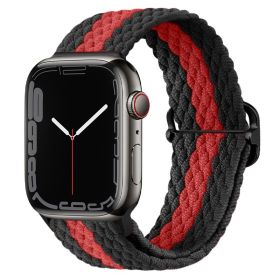 Apple Watch Watchband Adjustable Nylon Braided For Apple Watch7 Strap (Option: Black Room Red-42\44\45\49mm)
