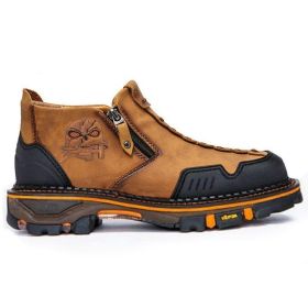 Men's Dr Martens Boots Halloween Skull Booties (Option: Yellow-40)
