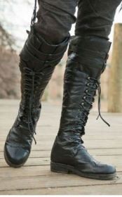 Plus Size High Leg Boot Low Heel Martin Boots (Option: Black-48)