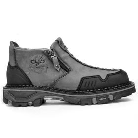 Men's Dr Martens Boots Halloween Skull Booties (Option: Gray-40)