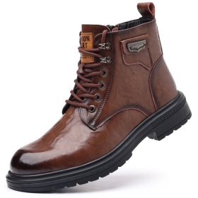 Fashion Haulage Motor Boots Booties (Option: Brown Thin Shoes-40)
