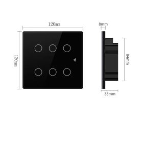 Plastic Remote Controller Smart Touch Four Six-way Voice With Function (Option: four Way Black-Touch-Four Open)